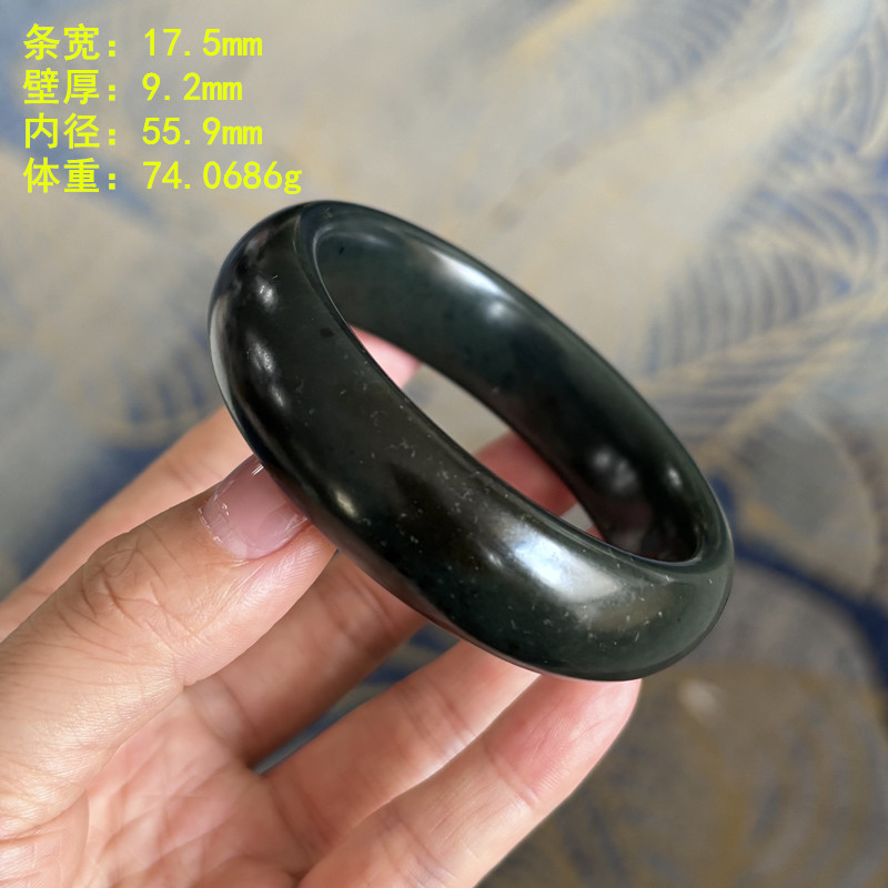 55.9糖皮青玉籽料手镯 无原皮(微瑕）朕&reg;开仓新疆和田玉