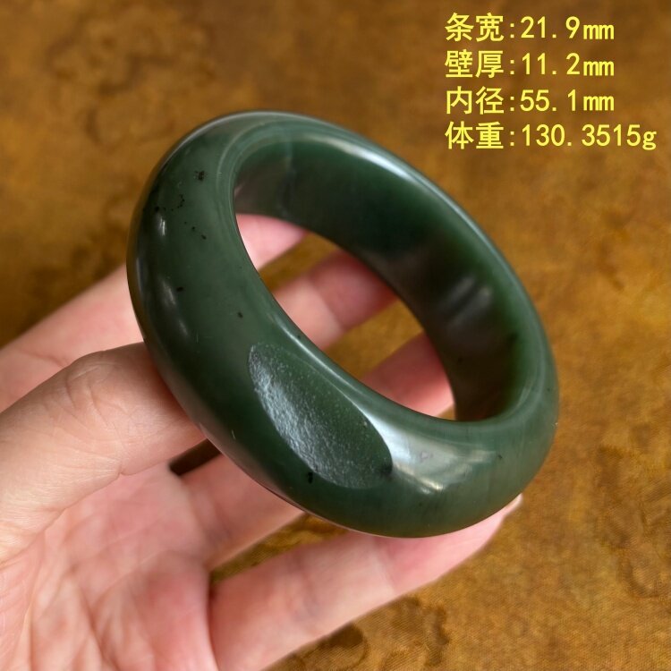 Z55.1蓝调碧玉籽料轮胎镯 有原皮 朕&reg;开仓 新疆和田玉