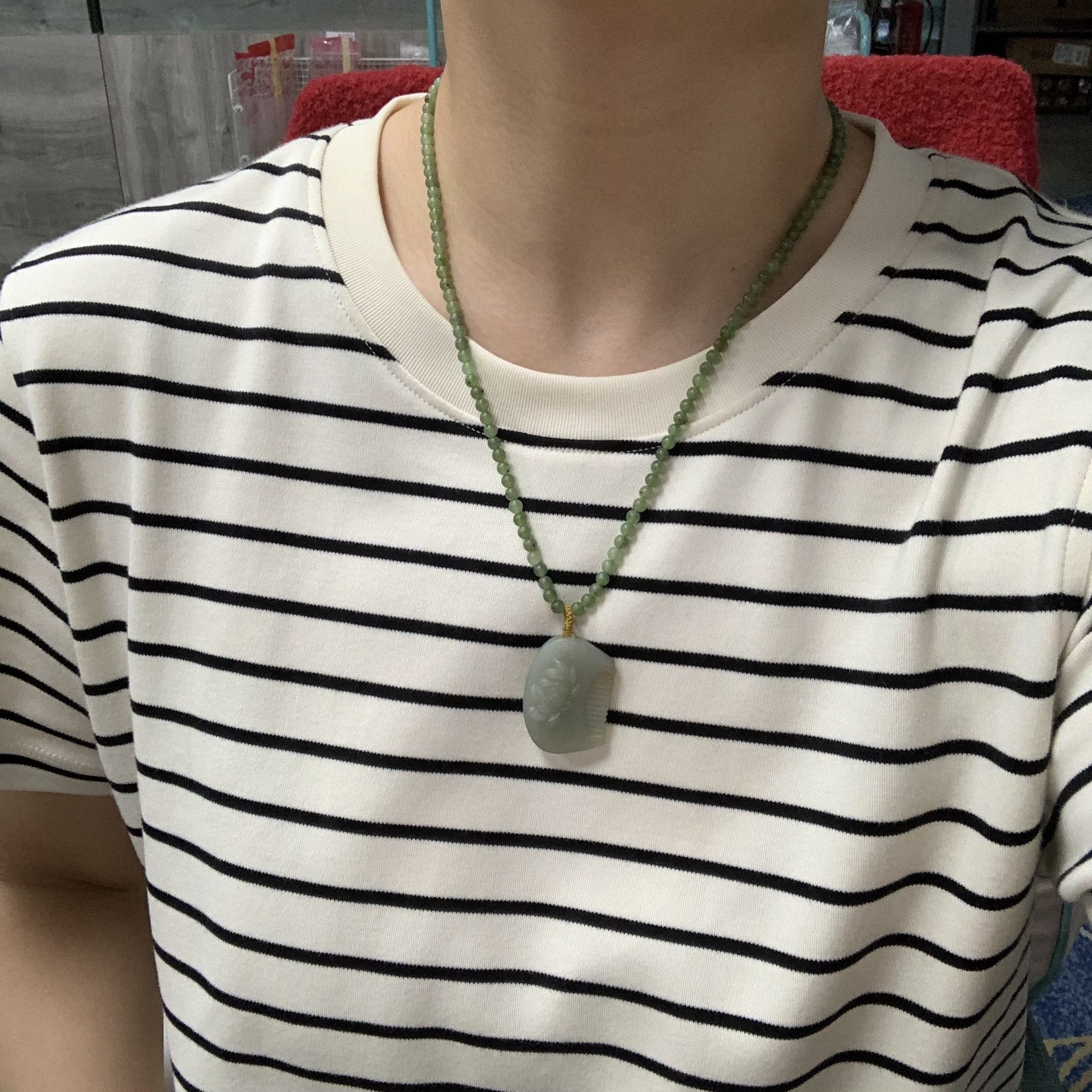 N青白玉籽料荷花挂件套装 有原皮 朕&reg;开仓 新疆和田玉