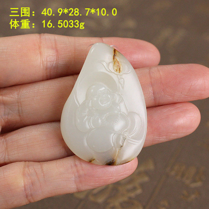 朕ji致老熟膏糯的羊脂白玉佛挂件