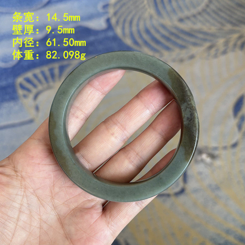 N61.50&ldquo;铜镶玉&rdquo;糖青玉籽料方工镯 有原皮 朕&reg;开仓新疆和田玉