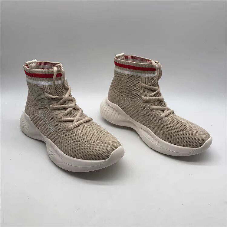 THE NEW KOREAN VERSION OF THE 2023 AUTUMN HIGH-TOP FLY-KNIT SNEAKERS IS VERSATILE COMFORTABLE AND CASUAL LACE-UP SOFT-SOLED STRETCH SOCK SHOES