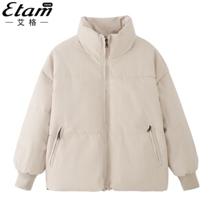 艾格2025棉服女短款面包服保暖棉衣冬季外套学生韩版棉袄羽绒棉