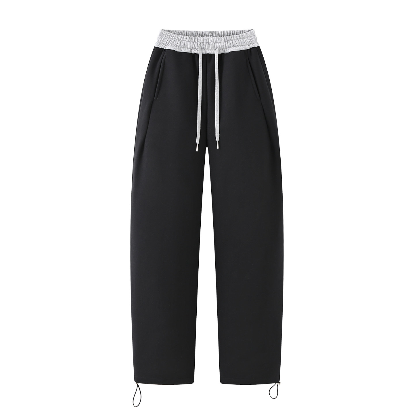 艾格秋冬加绒高腰直筒运动裤