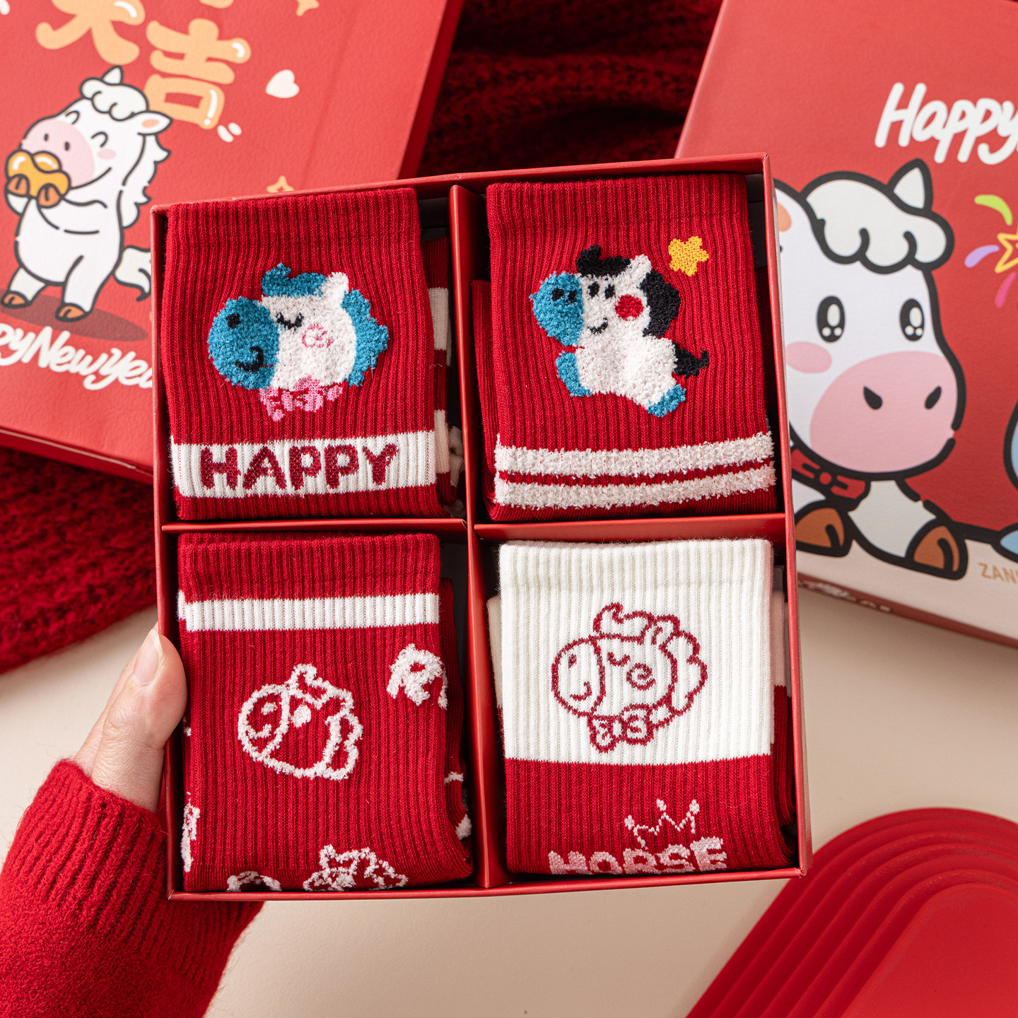 2026马年新年红袜子本命年