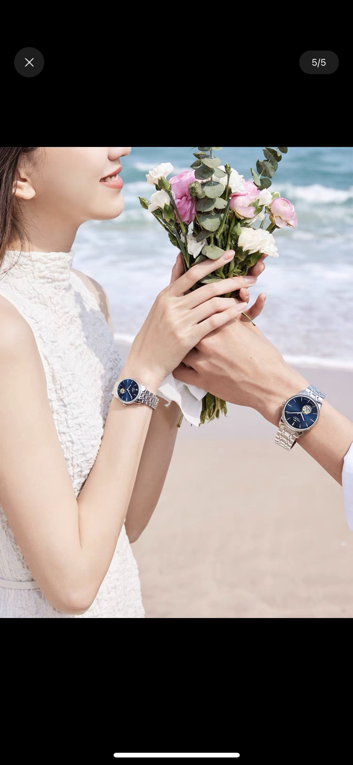 Golgen古尊手表男商务休闲机械表山盟海誓镂空钢带情侣腕表6818