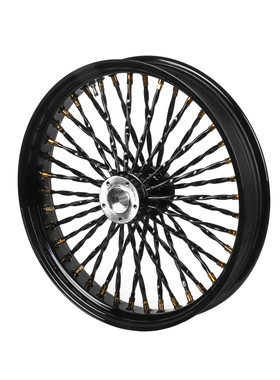 适配哈雷豪雅司令继承者黑色钢丝麻花真空前轮21x3.25