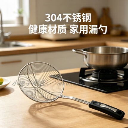 304不锈钢漏勺家用滤网勺厨房用品健康材质家用厨用线漏勺