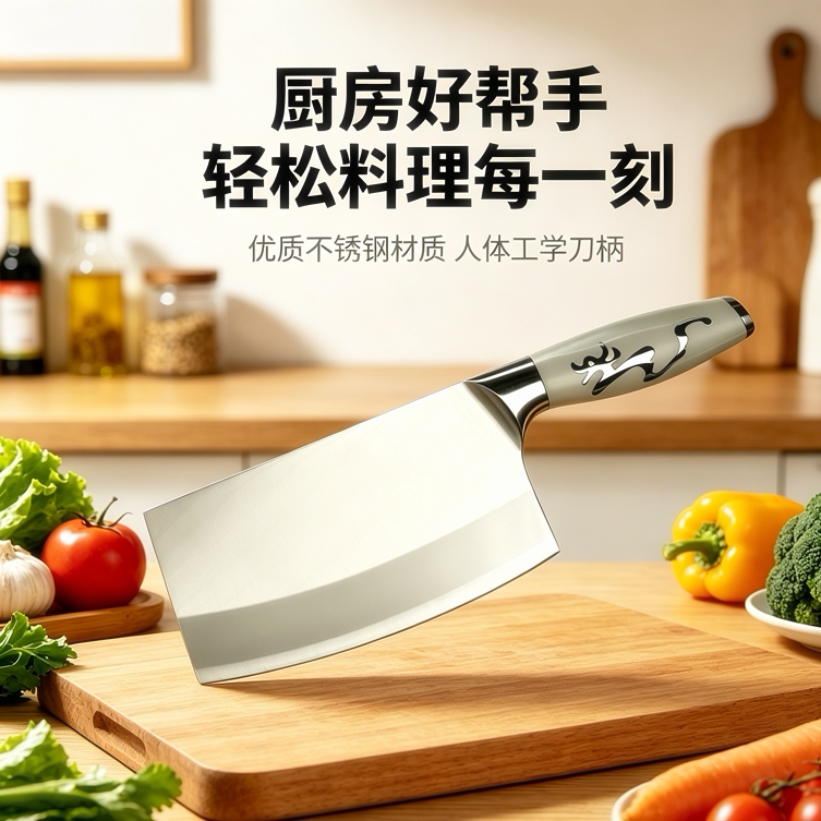 厨乐不锈钢切片刀防锈人体工学