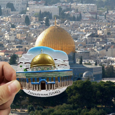 手工彩绘3d立体磁铁金顶清真寺