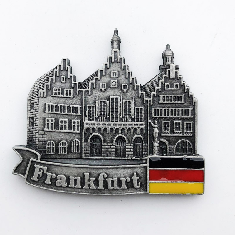 德国法兰克福创意磁铁冰箱贴礼物合金旅游纪念装饰工艺品留言贴