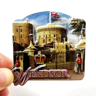 英国王室行宫温莎城堡建筑高级感冰箱贴磁贴旅游纪念3d立体装饰品
