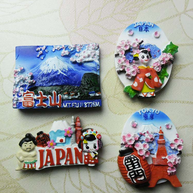 日本旅游紀(jì)念磁鐵冰箱貼 富士山相撲櫻花和服東京電視塔旅游收藏