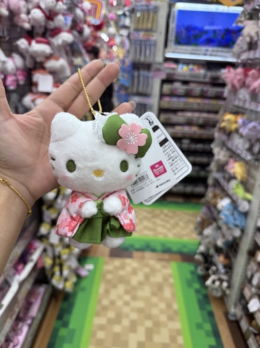 现货日本三丽鸥正版抹茶和服kitty美乐蒂库洛米玩偶毛绒包包挂件