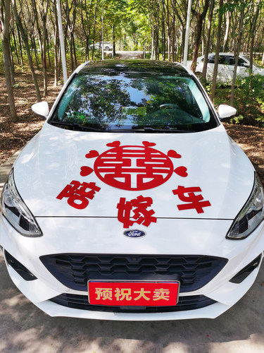 陪嫁车装饰蝴蝶结送无痕胶
