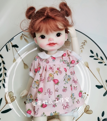 蜜茶娃衣 bjd小六分少女鱼大胖鱼点点qbaby大力力娃娃衫衣裙套装