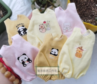 蜜茶娃衣 bjd小6分qbaby大力力少女鱼点点连体无袖睡衣爬爬服多色