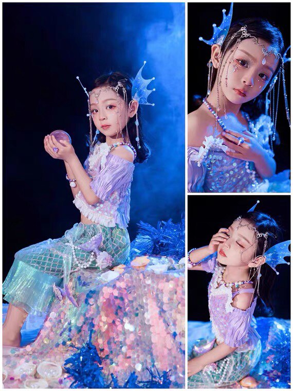23年新款儿童摄影主题服装美人鱼宝宝拍照服装影楼女孩艺术