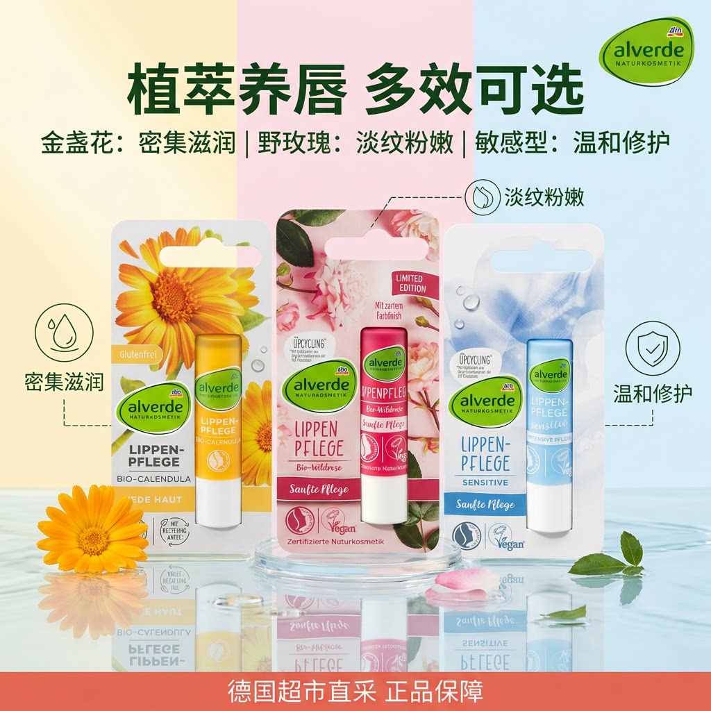 德国艾薇德有机金盏花玫瑰唇膏