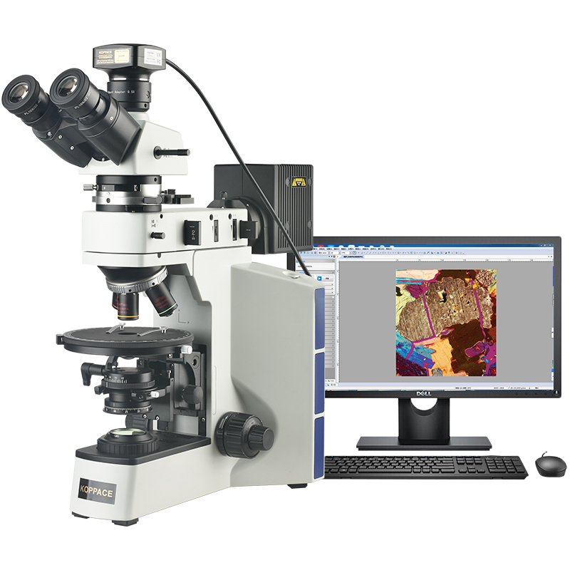 包邮 50X-500X金相偏光显微镜 观察矿物岩石晶体2500万测量相机