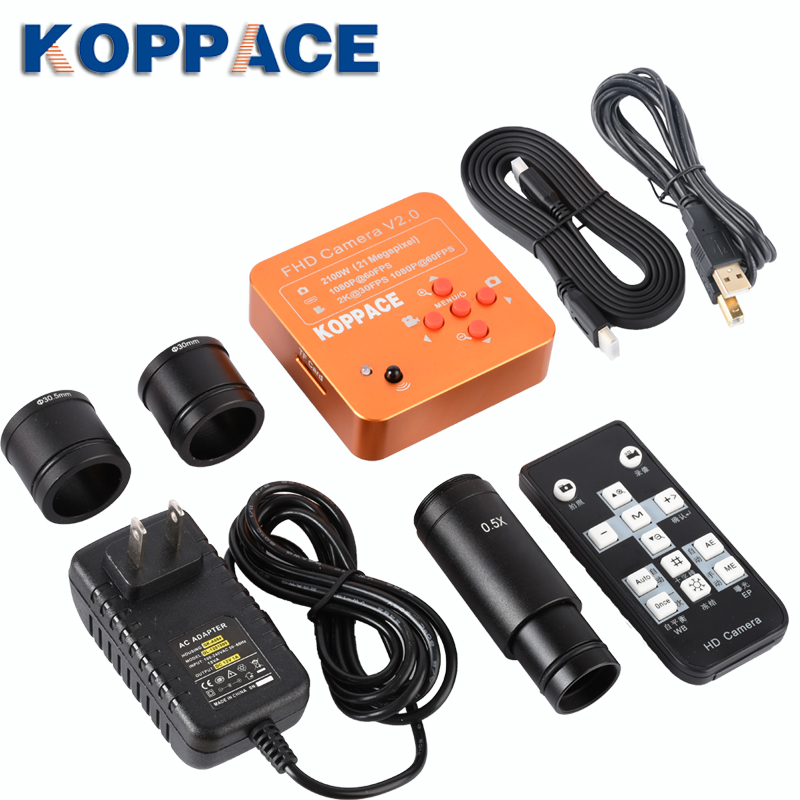 厂家直销2100万像素工业显微镜相机HDMI高清摄像机配0.5X电子目镜