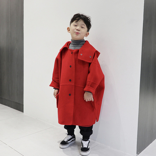 UL双面羊绒男童女童秋冬小童儿童呢子外套女宝宝羊毛呢大衣大童