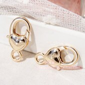 包带小扣 DIY爱心饰品链扣 4色 爱心龙虾扣 链接扣 2.7CM 1.4CM