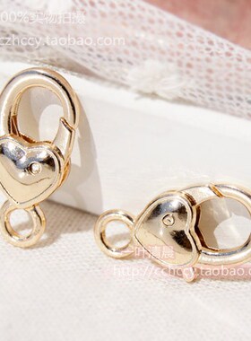 DIY爱心饰品链扣 2.7CM*1.4CM 爱心龙虾扣 链接扣 包带小扣 4色