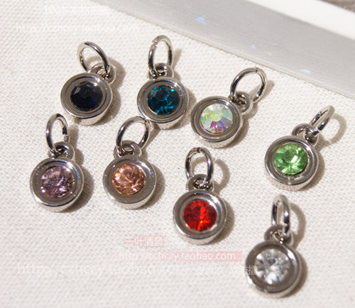diy辅料银色镶钻防尘塞小吊坠