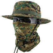 户外迷彩战术奔尼帽套装 多功能魔术头巾钓鱼帽渔夫帽防晒防护透气