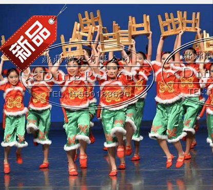 中国民间儿童喜庆表演服舞者舞衣