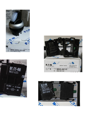 伊顿EATON 三档自锁选择开关 M22-WRLK3-W/K20/LED 白色 24V 原装