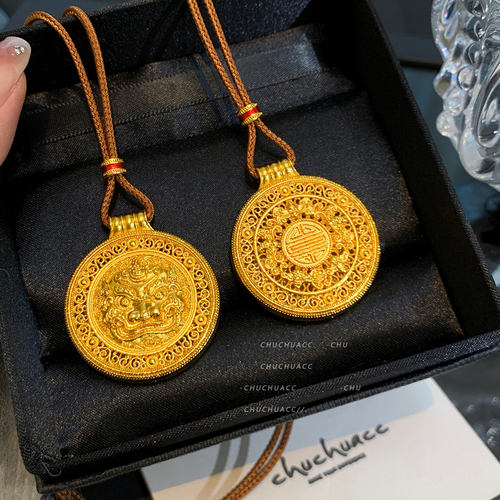 韦雪同款貔貅罗盘项链不掉色