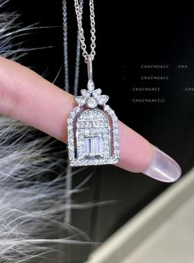 韦雪同款网红幸福之门满钻项链