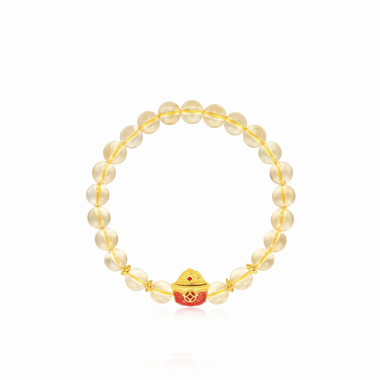 韦雪同款潮宏基招财转运吸金聚宝盆黄金色手串黄水晶手链金店同款,饰品/流行首饰/时尚饰品新,手饰/手串,淘宝优惠券,粉丝福利购,淘宝优惠卷