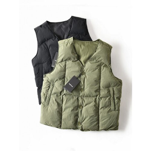 轻盈保暖无袖棉服马甲2026冬季新款日系复古简约叠穿工装棉衣背心