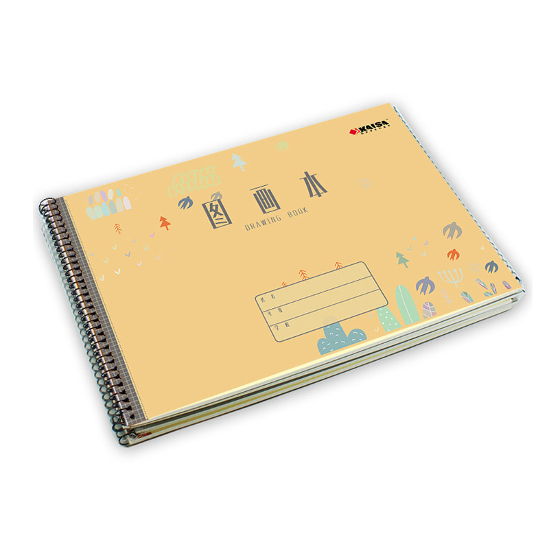 凯萨a4线圈图画本18k上翻铁钉空白画画纸优质美术本青岛kaisa本子