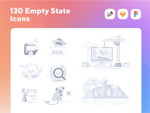 空状态空页面空数据占位免抠ICON图标svg+sketch+figma矢量素材