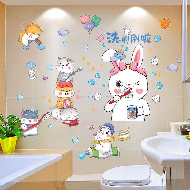 卡通儿童小鱼贴画浴室卫生间瓷砖墙面贴纸防水鱼缸装饰小图案自粘图片
