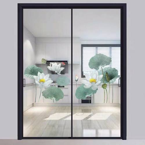 中国风贴画厨房推拉门防撞贴画创意玻璃贴纸装饰客厅阳台贴花窗花