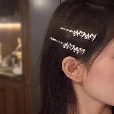 2026时尚甜酷风桃心发夹女ins个性简约前额刘海侧边夹y2k时尚百搭