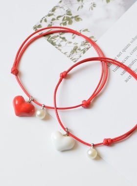 2026时尚新款爱心简编手链女式日韩闺蜜手饰拼多多货源地摊产品