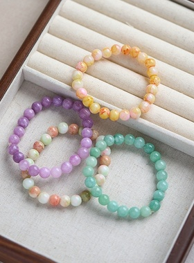 2026时尚春夏新款薄荷曼巴绿手串女生礼物古风串珠手工编织文艺新