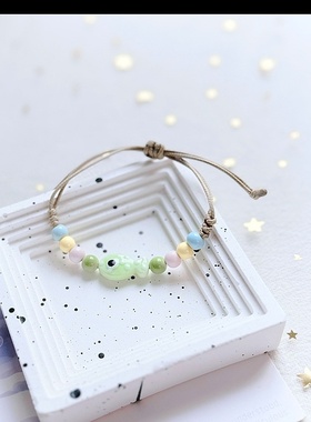 2026时尚景德镇陶瓷手链卡通彩色小鱼新中式情侣手串夏季女感饰品