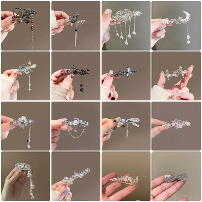 2026时尚甜酷风月牙花朵蝴蝶发夹女轻奢个性y2k侧边刘海夹ins小众