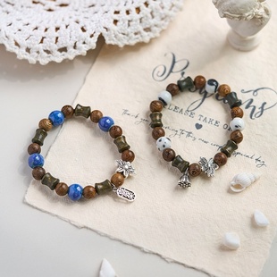 2026时尚 文艺莲花饰品 景德镇陶瓷手串百搭古风串珠男礼物新中式