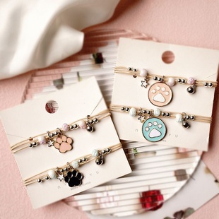 2026时尚 日韩卡通熊掌猫爪手链女网红手镯学生闺蜜简约风手链个性