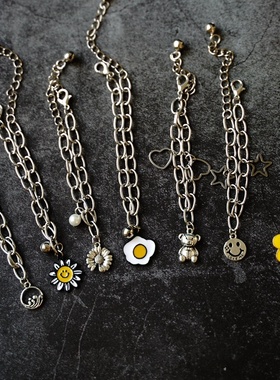 2026时尚简约冷淡风韩版不锈钢手链ins小众设计情侣手饰男女学生