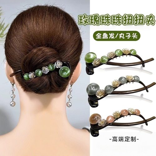 2025新款夏天简约扭扭夹发夹女高端抓夹后脑勺盘发一字夹