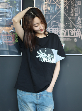 OVERLAND越野江湖新款连袖印花T恤个性涂鸭百搭
